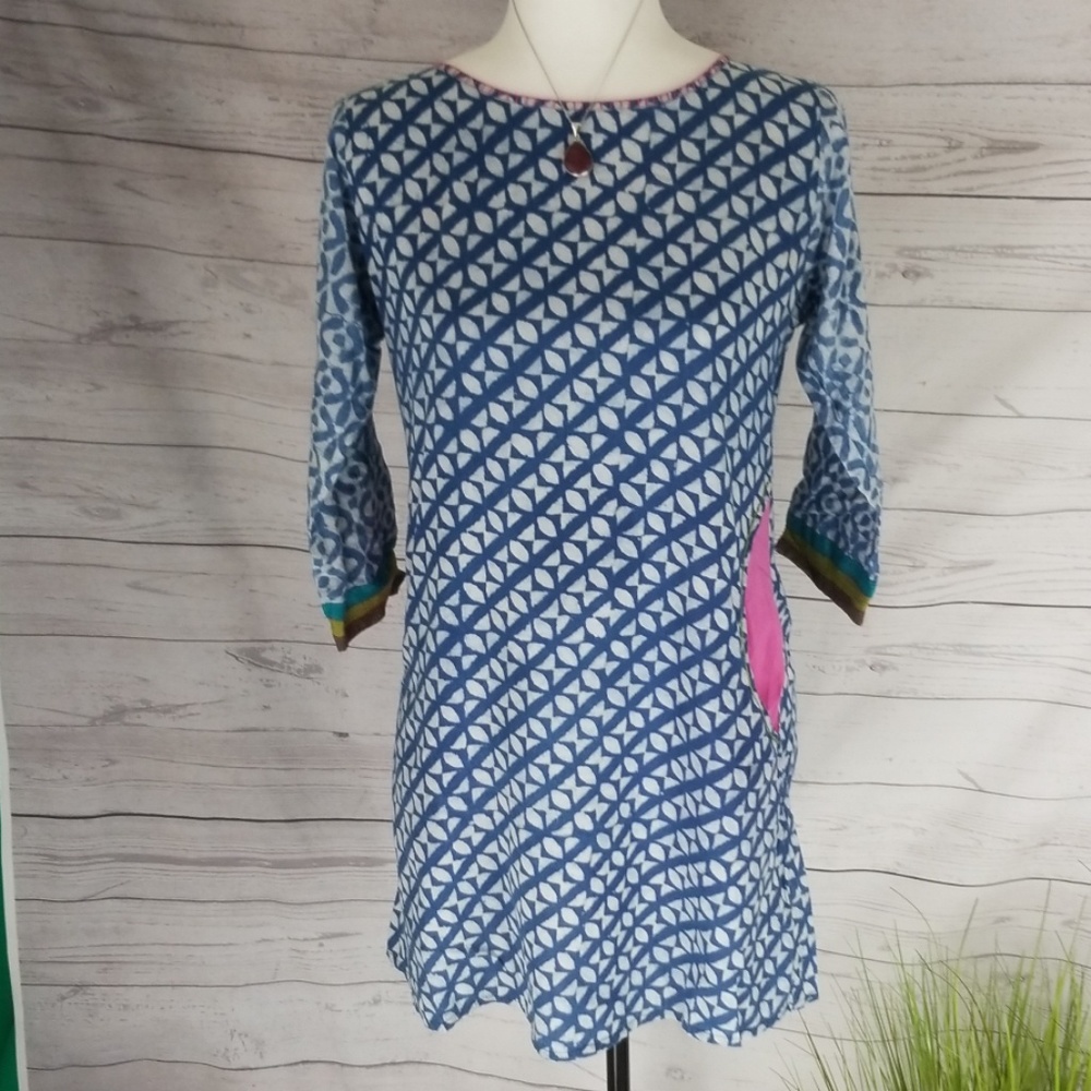 Navy white pink sheath dress size Meduim
